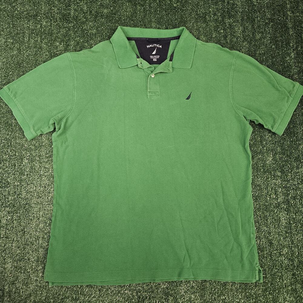 Nautica Men's 100% Cotton Classic Fit Green Short Sleeve Polo Shirt Size XXL